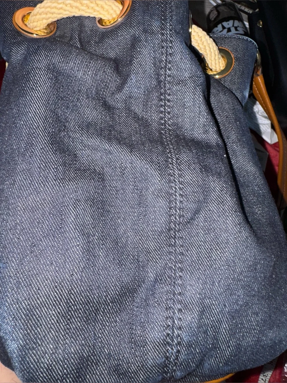 Michael Kors Denim Bag with brow and gold accents